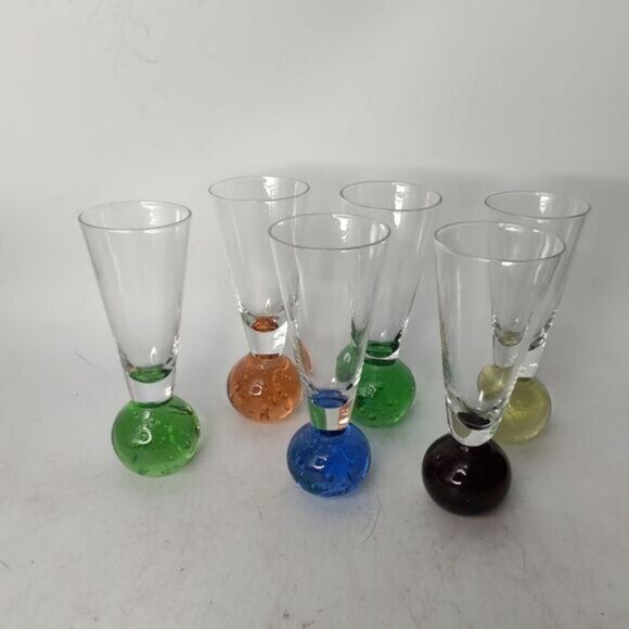 Set of six MCM ball bottom aperitif glasses - Picture 3 of 6